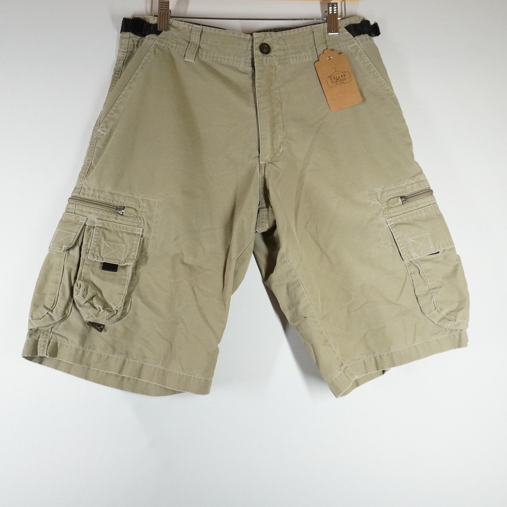 Kuhl Cargo Hiking Shorts Small Khaki Tan Herringbone Belted Utility Gorpcore